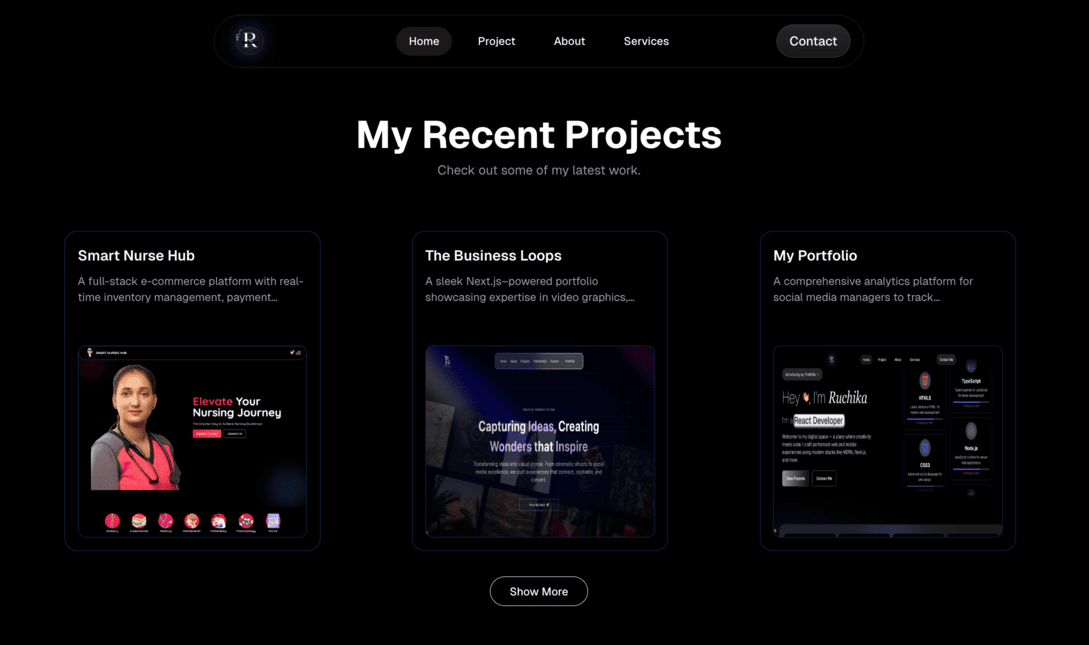 My Portfolio screenshot 2